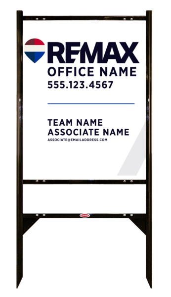 Reflective Angle Iron Frame and Associate Name, Team Name Sign Unit, 30h x 24w, Steel